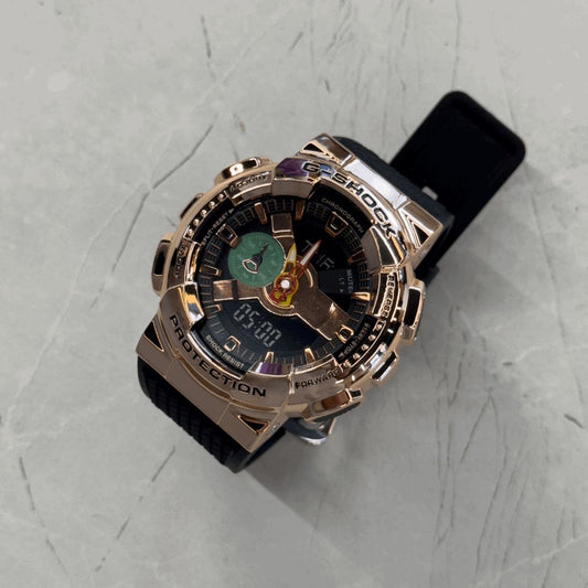 G-Shck GA-110 Metal Negro Oro Rosa